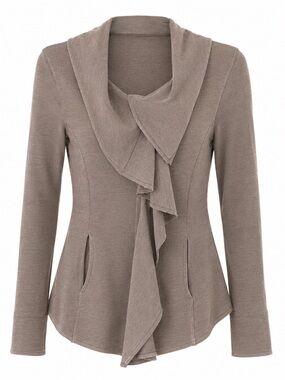 Fresh Laundry Womens XS Ruffled Open Cardigan